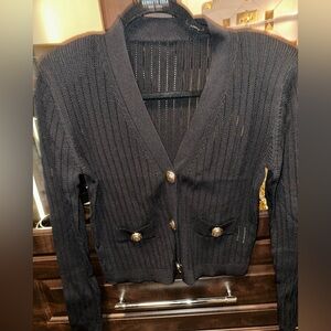 Black Cardigan Sweater with Timeless Style
